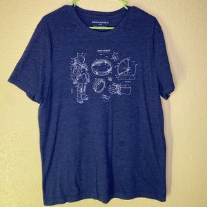 BANANA REPUBLIC Men’s **Navy Blue** Space Logo Tee